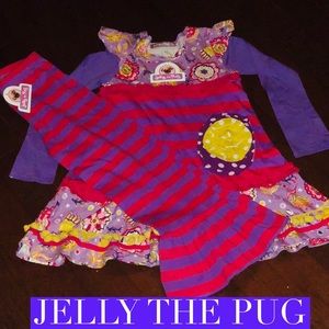 NWT Jelly the Pug Two-Piece Outfit